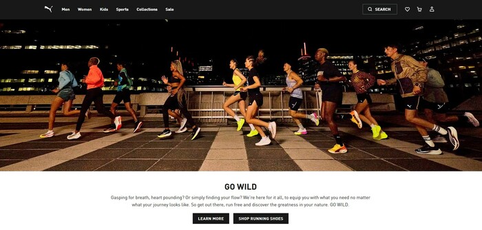 PUMA homepage
