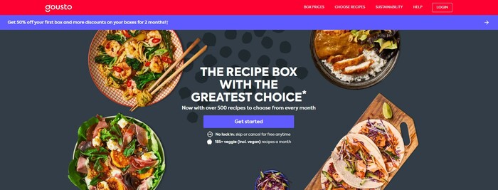 Gousto homepage